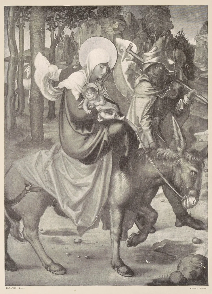 An illustration from Les saints évangiles : illustrations d'apres les maitres des XIVe, XVe, & XVIe siècles, 1899, leaf 52
