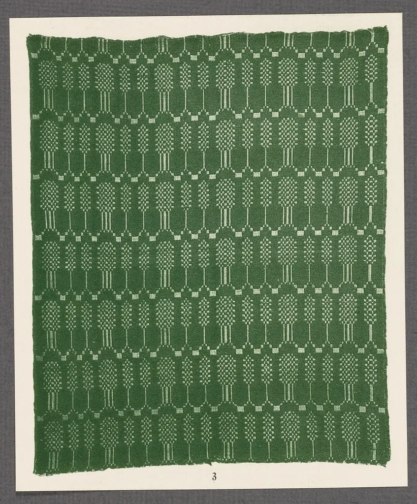 An illustration from Schleswig'ache Beiderwand : eine Sammlung von Geweben zeitloser und zeitgeietiger Art des XVIII. Jahrhunderts aus dem Bestande des Flensburger Kunstgewerbe-Museums und aus dem Besitze des Herrns E. Kallsen in Flensburg, 1909, leaf 22