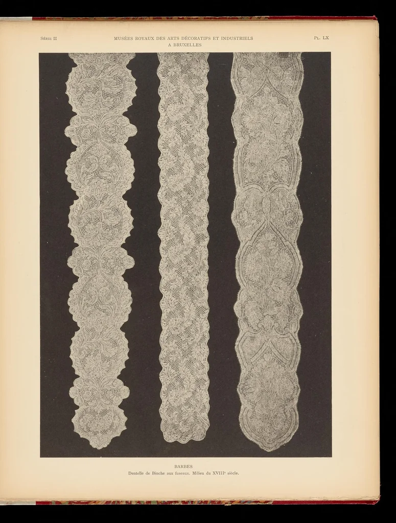 An illustration from Matériaux pour servir à l'histoire de la dentelle en Belgique, 1908, leaf 182