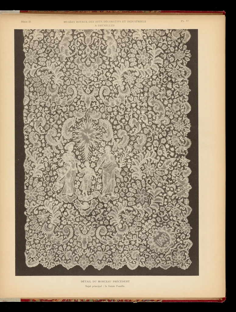 An illustration from Matériaux pour servir à l'histoire de la dentelle en Belgique, 1908, leaf 74