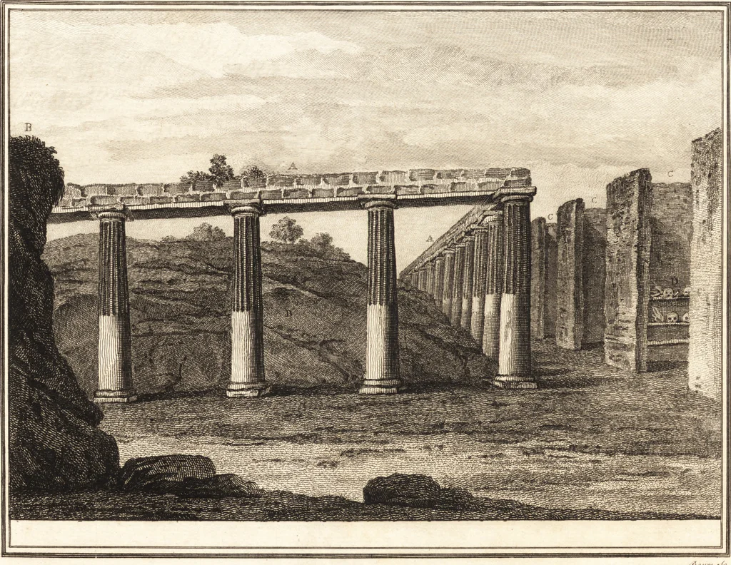 An illustration from Account of the discoveries at Pompeii : communicated to the Society of Antiquaries of London, 1777, leaf 15