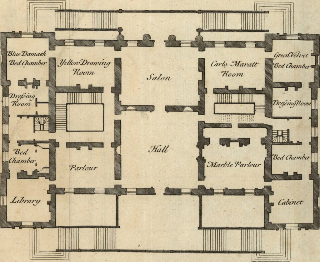 An illustration from Aedes Walpolianae, or, A description of the collection of pictures at Houghton-Hall in Norfolk, the seat of the Right Honourable Sir Robert Walpole, Earl of Orford, 1767, leaf 156