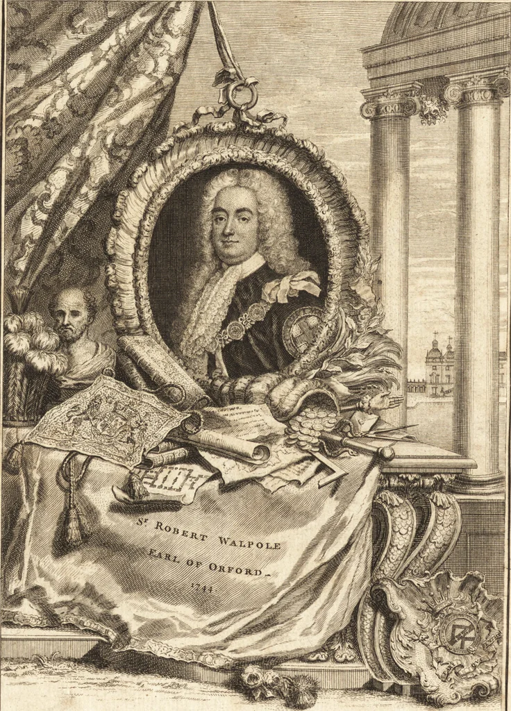An illustration from Aedes Walpolianae, or, A description of the collection of pictures at Houghton-Hall in Norfolk, the seat of the Right Honourable Sir Robert Walpole, Earl of Orford, 1767, leaf 9