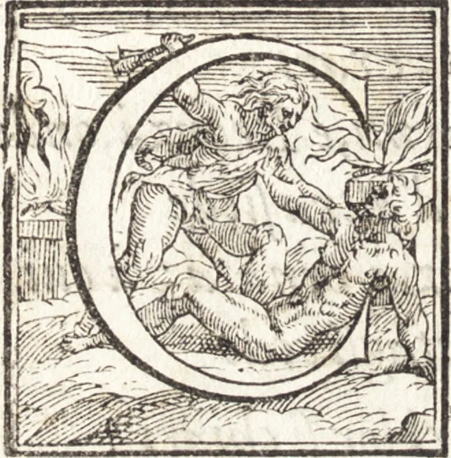 An illustration from Alcvne composizioni di diversi avtori in lode del ritratto della Sabina. Scolpito in marmo dall'eccellentissimo m. Giouanni Bologna, posto nella piazza del serenissimo gran duca di Toscana, 1583, leaf 17