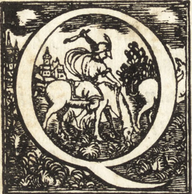 An illustration from Alcvne composizioni di diversi avtori in lode del ritratto della Sabina. Scolpito in marmo dall'eccellentissimo m. Giouanni Bologna, posto nella piazza del serenissimo gran duca di Toscana, 1583, leaf 23