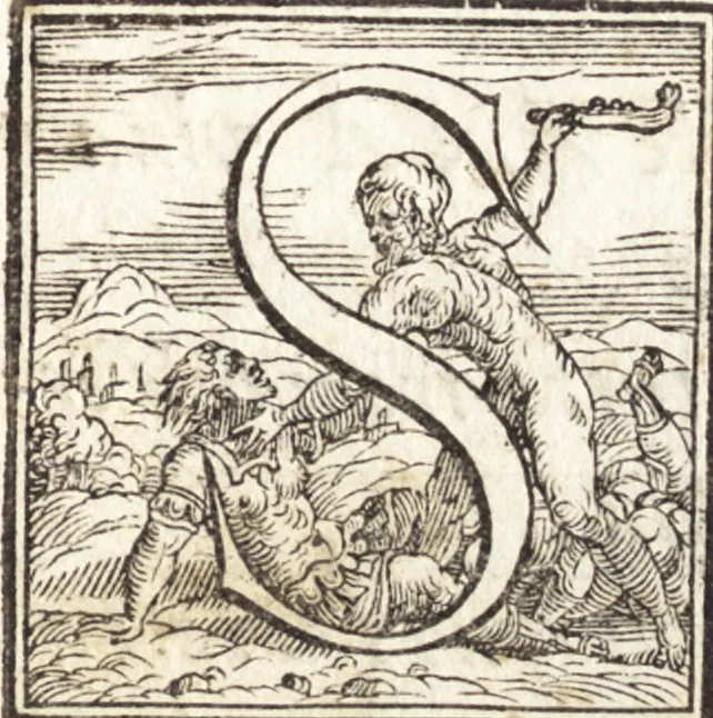 An illustration from Alcvne composizioni di diversi avtori in lode del ritratto della Sabina. Scolpito in marmo dall'eccellentissimo m. Giouanni Bologna, posto nella piazza del serenissimo gran duca di Toscana, 1583, leaf 24