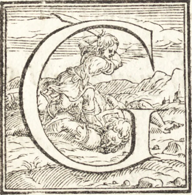 An illustration from Alcvne composizioni di diversi avtori in lode del ritratto della Sabina. Scolpito in marmo dall'eccellentissimo m. Giouanni Bologna, posto nella piazza del serenissimo gran duca di Toscana, 1583, leaf 27