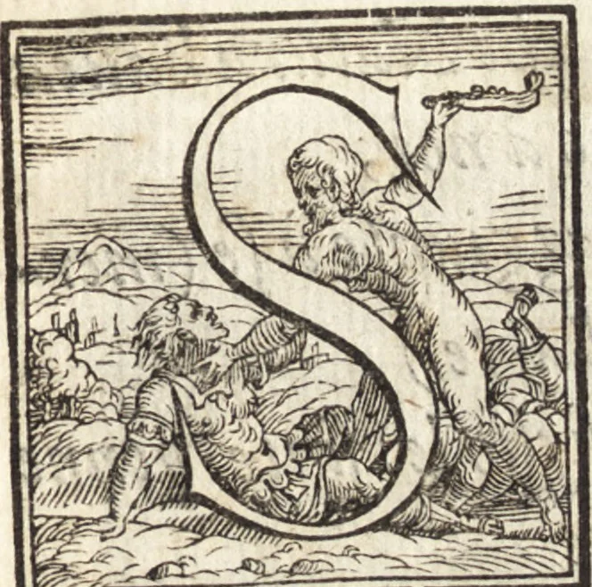 An illustration from Alcvne composizioni di diversi avtori in lode del ritratto della Sabina. Scolpito in marmo dall'eccellentissimo m. Giouanni Bologna, posto nella piazza del serenissimo gran duca di Toscana, 1583, leaf 32