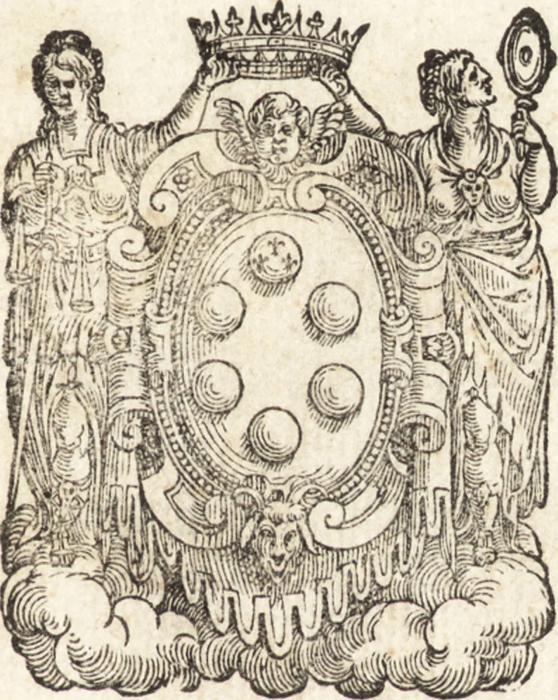 An illustration from Alcvne composizioni di diversi avtori in lode del ritratto della Sabina. Scolpito in marmo dall'eccellentissimo m. Giouanni Bologna, posto nella piazza del serenissimo gran duca di Toscana, 1583, leaf 4