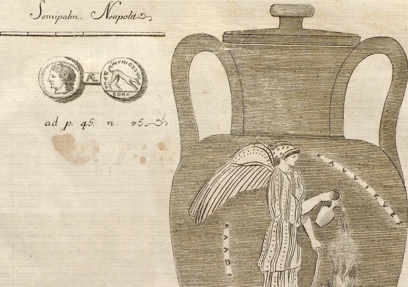 An illustration from Alexii Symmachi Mazochii Neapolit. ecclesiae canonici, regii sacrae scripturae interpretis Commentariorvm in Regii Hercvlanensis Mvsei aeneas Tabvlas heracleenses pars I[-II] .., 1754, leaf 161