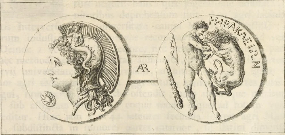 An illustration from Alexii Symmachi Mazochii Neapolit. ecclesiae canonici, regii sacrae scripturae interpretis Commentariorvm in Regii Hercvlanensis Mvsei aeneas Tabvlas heracleenses pars I[-II] .., 1754, leaf 290