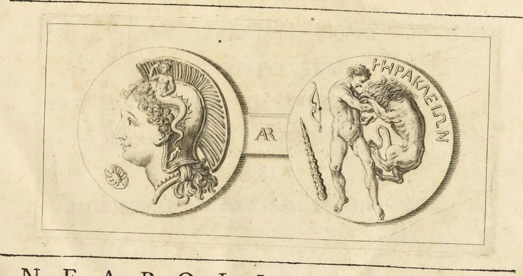 An illustration from Alexii Symmachi Mazochii Neapolit. ecclesiae canonici, regii sacrae scripturae interpretis Commentariorvm in Regii Hercvlanensis Mvsei aeneas Tabvlas heracleenses pars I[-II] .., 1754, leaf 6