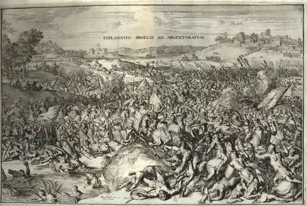 An illustration from Ammiani Marcellini Rerum gestarum qui de XXXI supersunt, libri XVIII, 1693, leaf 238