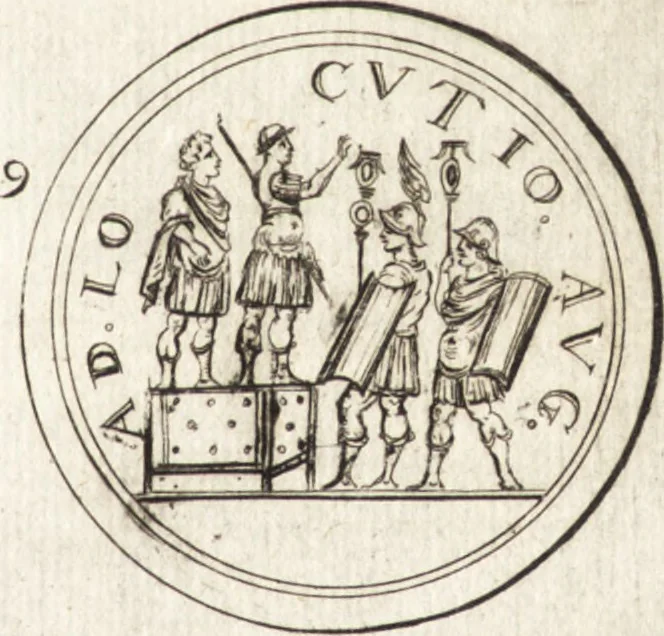 An illustration from Ammiani Marcellini Rerum gestarum qui de XXXI supersunt, libri XVIII, 1693, leaf 38