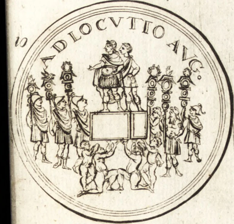 An illustration from Ammiani Marcellini Rerum gestarum qui de XXXI supersunt, libri XVIII, 1693, leaf 38