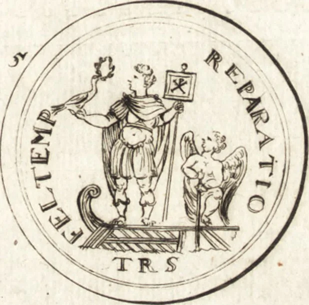 An illustration from Ammiani Marcellini Rerum gestarum qui de XXXI supersunt, libri XVIII, 1693, leaf 40