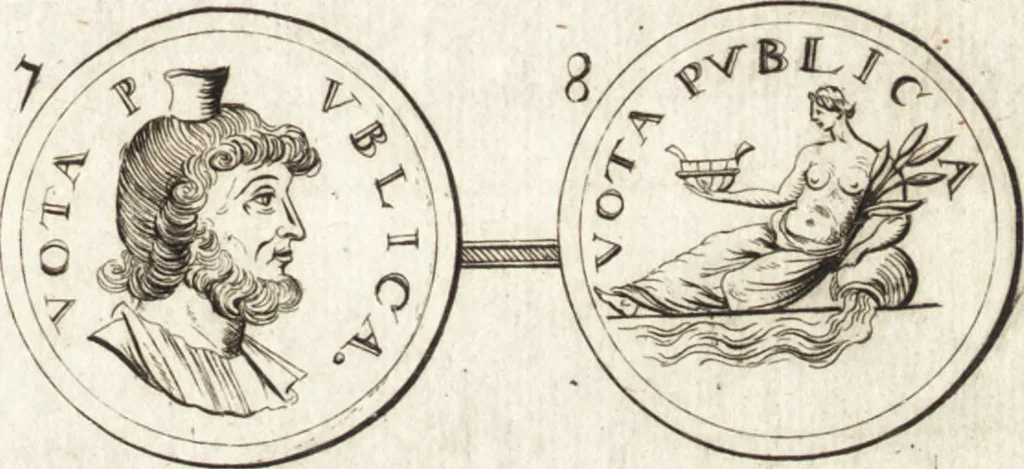 An illustration from Ammiani Marcellini Rerum gestarum qui de XXXI supersunt, libri XVIII, 1693, leaf 42