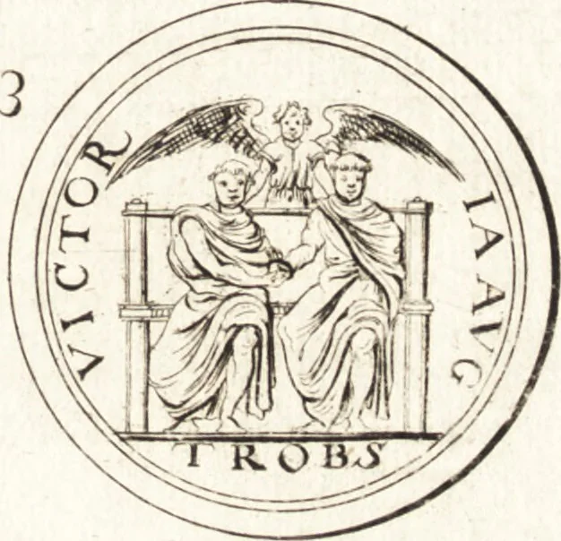 An illustration from Ammiani Marcellini Rerum gestarum qui de XXXI supersunt, libri XVIII, 1693, leaf 46