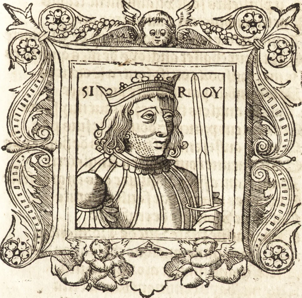 An illustration from Les anciennes et modernes genealogies des roys de France et mesment du roy Pharamond : auec leurs epitaphes et effigies .., 1527, leaf 304