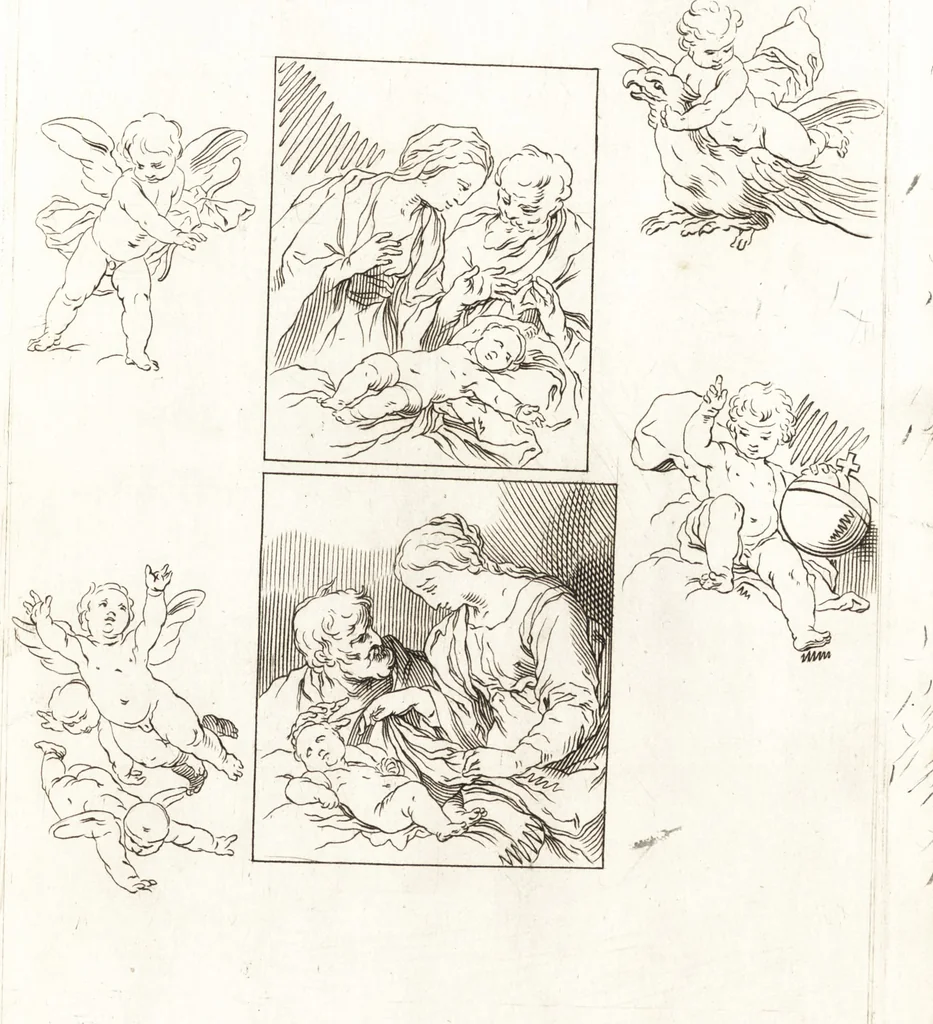 An illustration from Ars pictoria : or, An academy treating of drawing, painting, limning and etching : to which are added thirty copper plates expressing the choicest, nearest, and most exact grounds and rules of symmetry, 1669, leaf 172