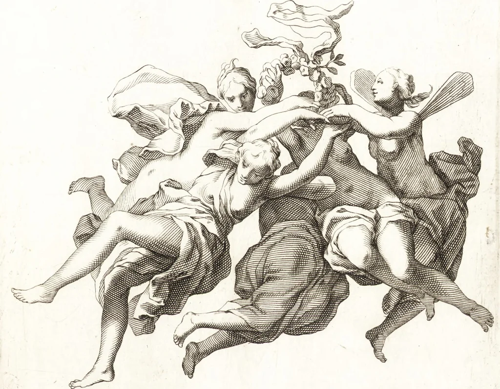 An illustration from Ars pictoria : or, An academy treating of drawing, painting, limning and etching : to which are added thirty copper plates expressing the choicest, nearest, and most exact grounds and rules of symmetry, 1669, leaf 176