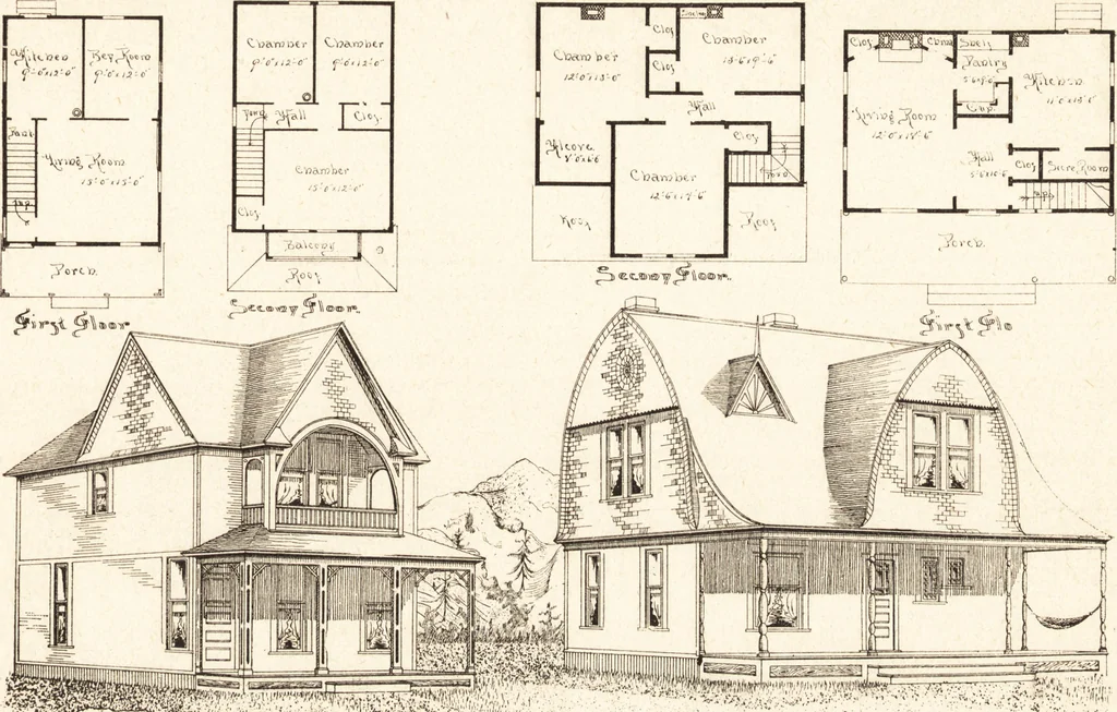 An illustration from Artistic dwellings : giving views, floor plans and estimates of cost of many house and cottage designs, costing from $600 up, designed and selected with especial reference to economy in building and convenience of arrangement, 1893, leaf 116