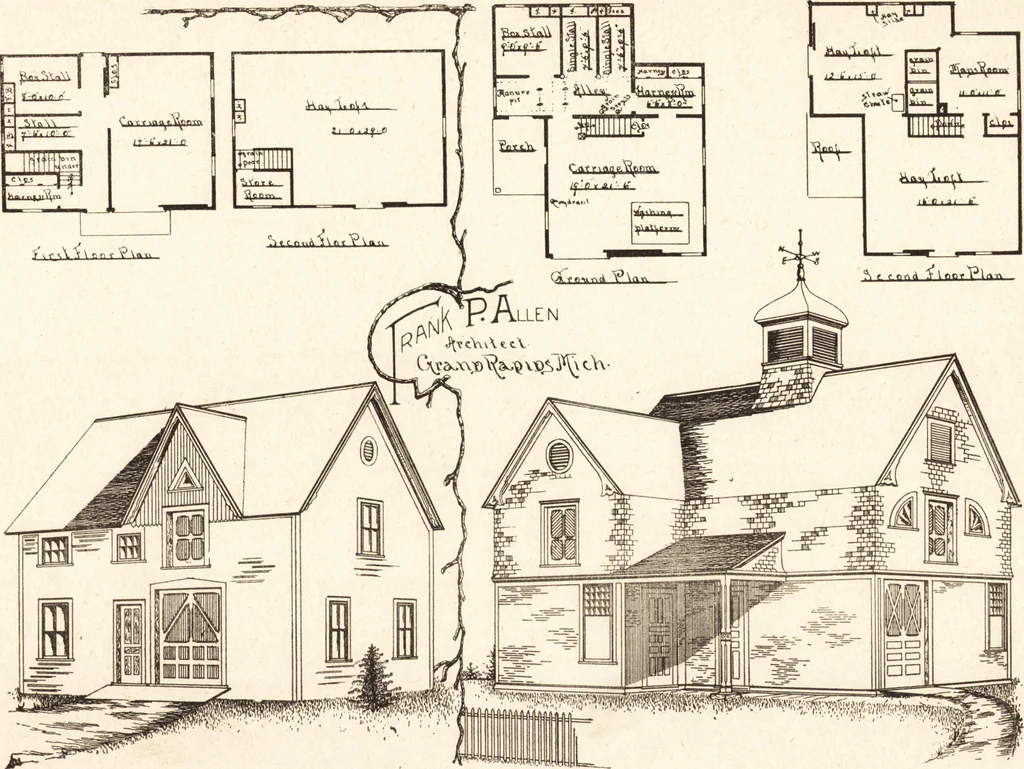 An illustration from Artistic dwellings : giving views, floor plans and estimates of cost of many house and cottage designs, costing from $600 up, designed and selected with especial reference to economy in building and convenience of arrangement, 1893, leaf 118