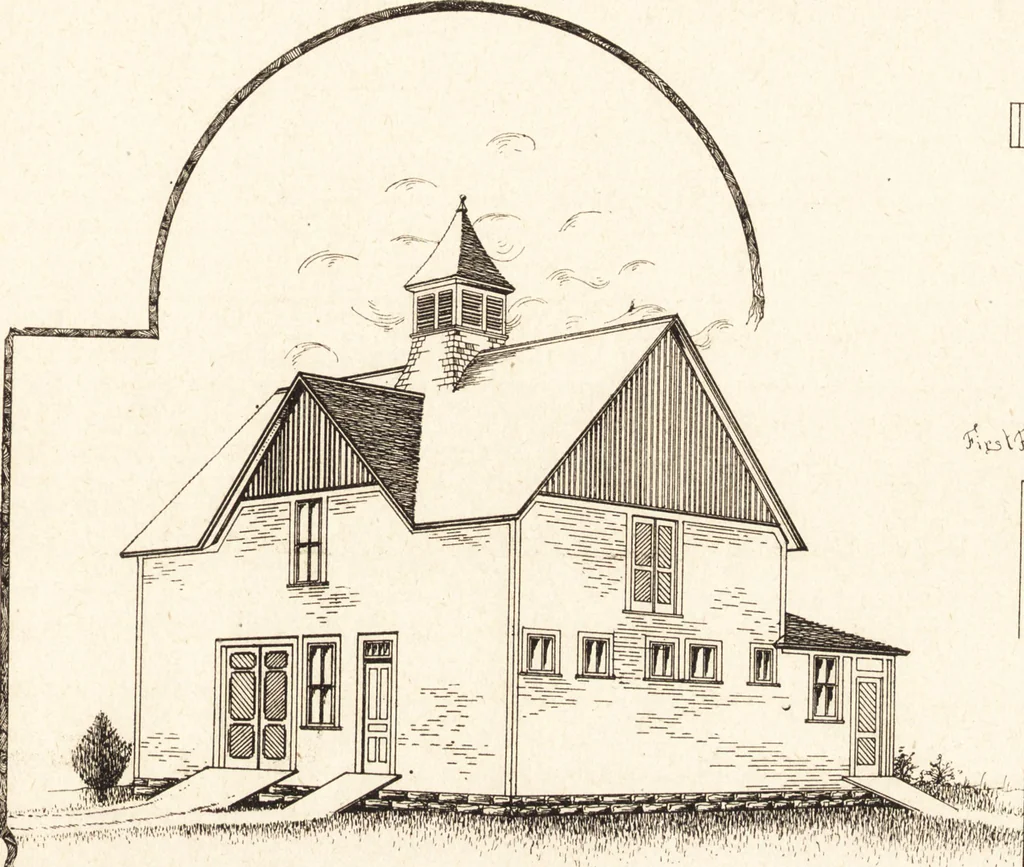 An illustration from Artistic dwellings : giving views, floor plans and estimates of cost of many house and cottage designs, costing from $600 up, designed and selected with especial reference to economy in building and convenience of arrangement, 1893, leaf 122