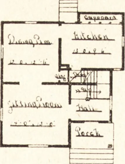 An illustration from Artistic dwellings : giving views, floor plans and estimates of cost of many house and cottage designs, costing from $600 up, designed and selected with especial reference to economy in building and convenience of arrangement, 1893, leaf 72