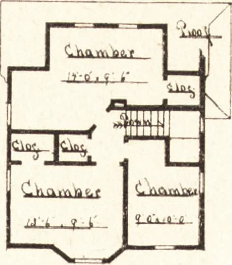 An illustration from Artistic dwellings : giving views, floor plans and estimates of cost of many house and cottage designs, costing from $600 up, designed and selected with especial reference to economy in building and convenience of arrangement, 1893, leaf 72