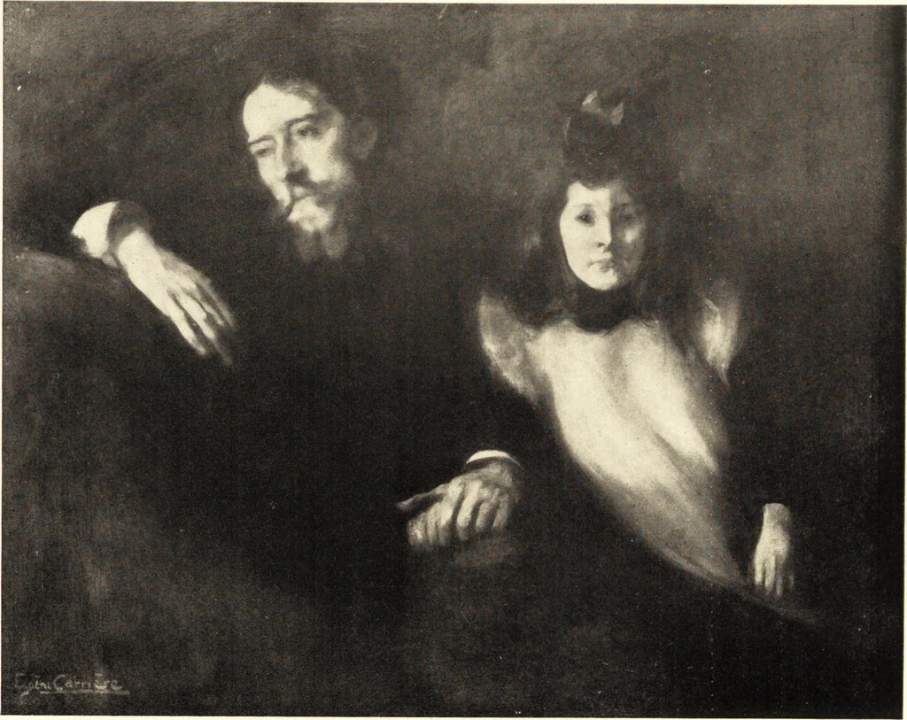 An illustration from Catalogue of an exhibition of paintings and sculpture from the Luxembourg Museum, Paris, of objects of decorative art from Mobilier National, the Gobelins and the Sèvres manufactories, of paintings, sculpture, and prints by contributing French and Belgian artists : forming the art collection exhibited by the French government at the Panama-Pacific Exposition, 1915, 1918, leaf 42