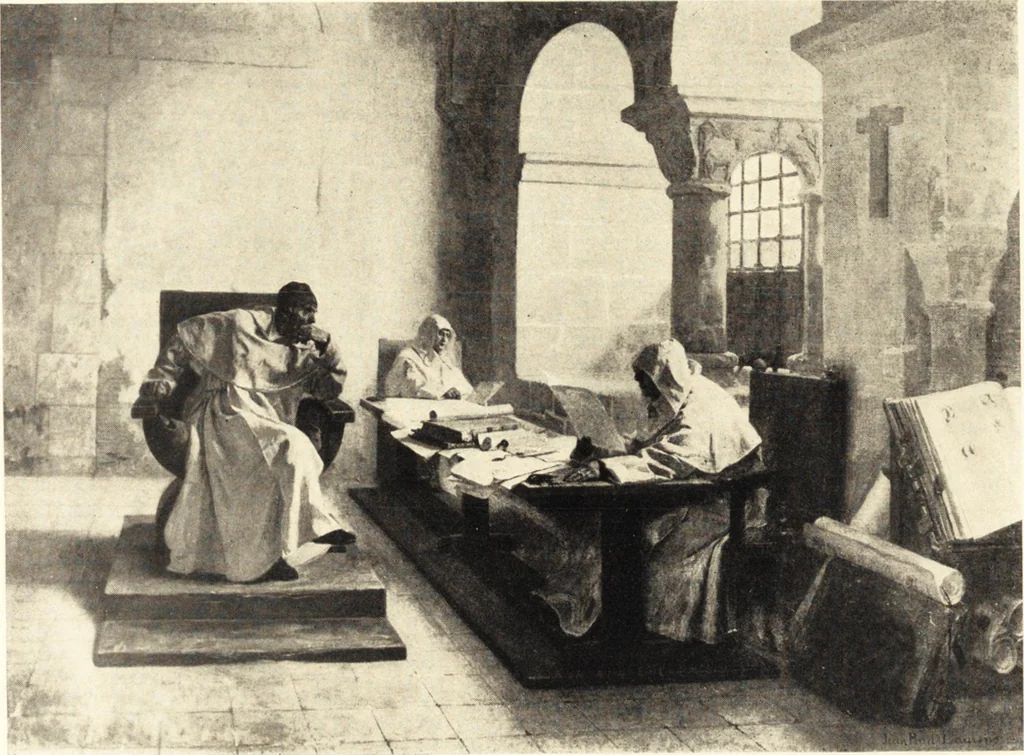 An illustration from Catalogue of an exhibition of paintings and sculpture from the Luxembourg Museum, Paris, of objects of decorative art from Mobilier National, the Gobelins and the Sèvres manufactories, of paintings, sculpture, and prints by contributing French and Belgian artists : forming the art collection exhibited by the French government at the Panama-Pacific Exposition, 1915, 1918, leaf 47