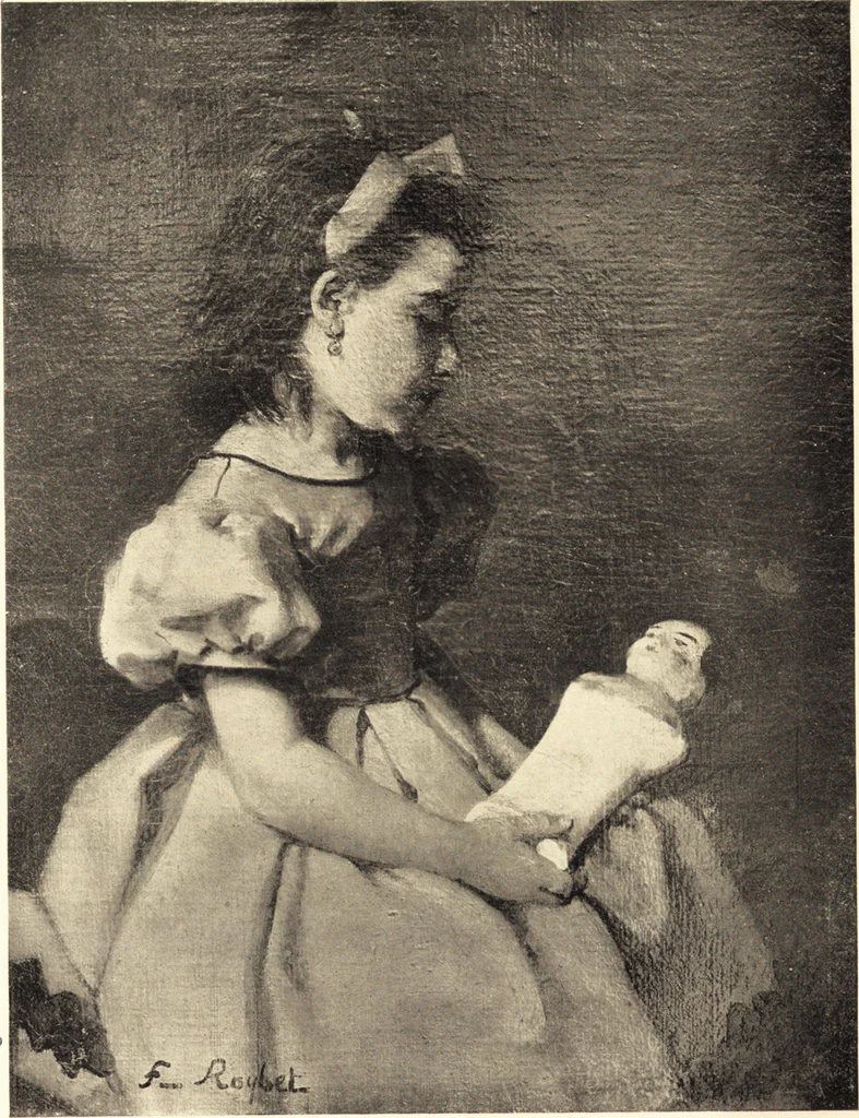 An illustration from Catalogue of an exhibition of paintings and sculpture from the Luxembourg Museum, Paris, of objects of decorative art from Mobilier National, the Gobelins and the Sèvres manufactories, of paintings, sculpture, and prints by contributing French and Belgian artists : forming the art collection exhibited by the French government at the Panama-Pacific Exposition, 1915, 1918, leaf 51