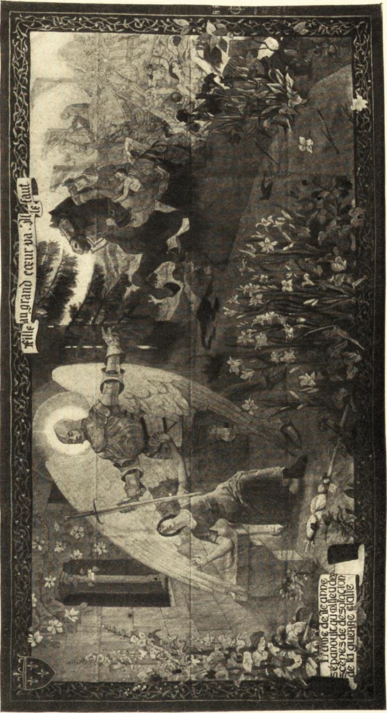 An illustration from Catalogue of an exhibition of paintings and sculpture from the Luxembourg Museum, Paris, of objects of decorative art from Mobilier National, the Gobelins and the Sèvres manufactories, of paintings, sculpture, and prints by contributing French and Belgian artists : forming the art collection exhibited by the French government at the Panama-Pacific Exposition, 1915, 1918, leaf 62
