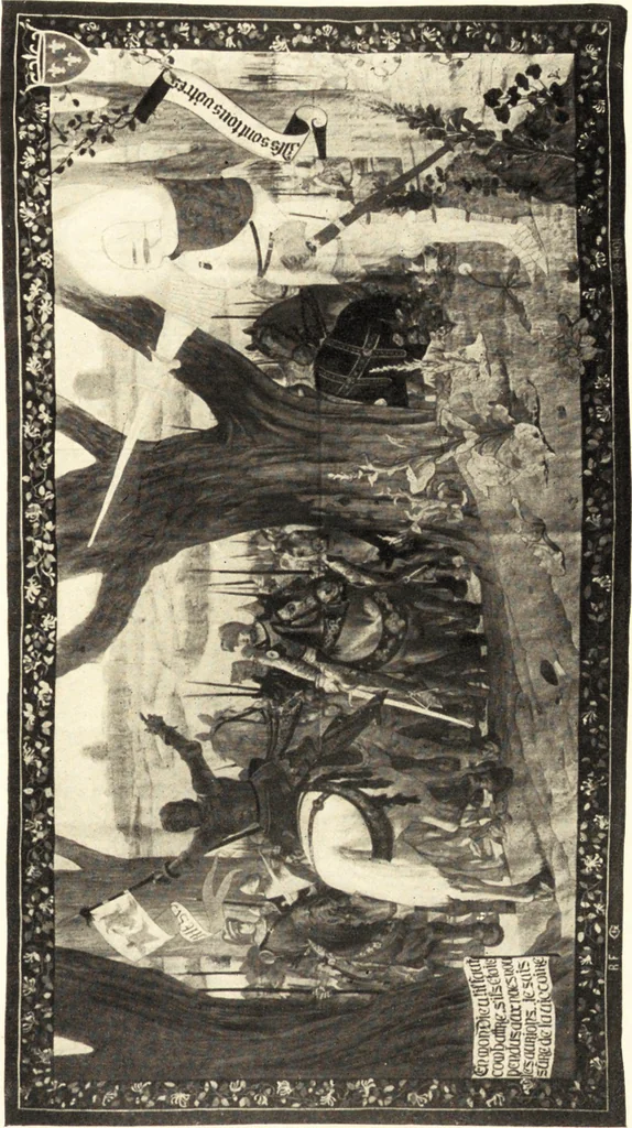 An illustration from Catalogue of an exhibition of paintings and sculpture from the Luxembourg Museum, Paris, of objects of decorative art from Mobilier National, the Gobelins and the Sèvres manufactories, of paintings, sculpture, and prints by contributing French and Belgian artists : forming the art collection exhibited by the French government at the Panama-Pacific Exposition, 1915, 1918, leaf 64