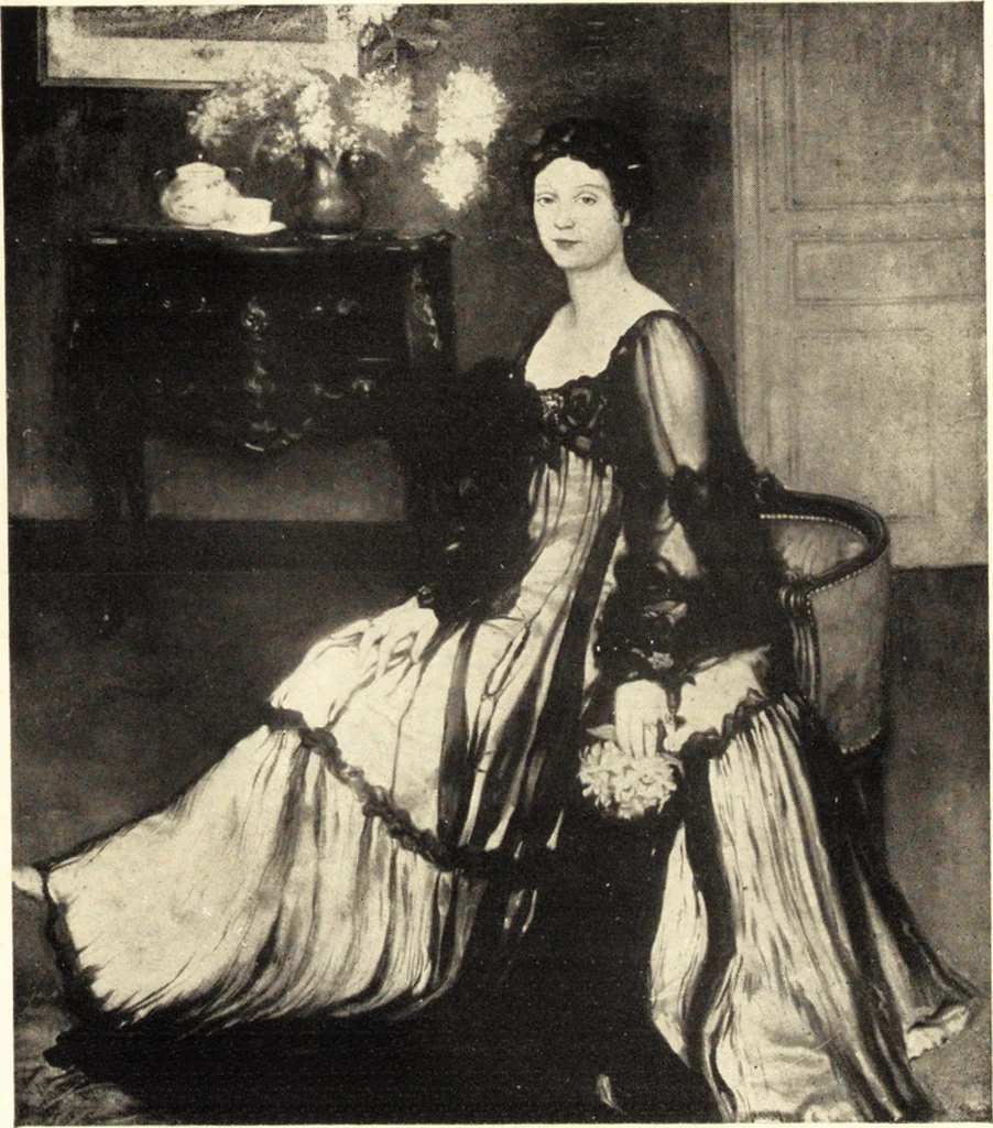 An illustration from Catalogue of an exhibition of paintings and sculpture from the Luxembourg Museum, Paris, of objects of decorative art from Mobilier National, the Gobelins and the Sèvres manufactories, of paintings, sculpture, and prints by contributing French and Belgian artists : forming the art collection exhibited by the French government at the Panama-Pacific Exposition, 1915, 1918, leaf 94