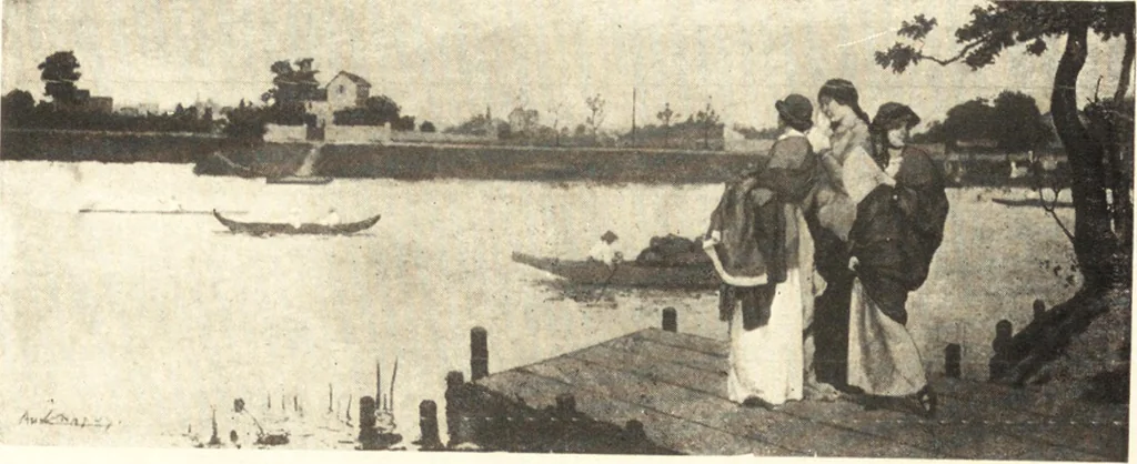 An illustration from Catalogue of an exhibition of paintings and sculpture from the Luxembourg Museum, Paris, of objects of decorative art from Mobilier National, the Gobelins and the Sèvres manufactories, of paintings, sculpture, and prints by contributing French and Belgian artists : forming the art collection exhibited by the French government at the Panama-Pacific Exposition, 1915, 1918, leaf 95