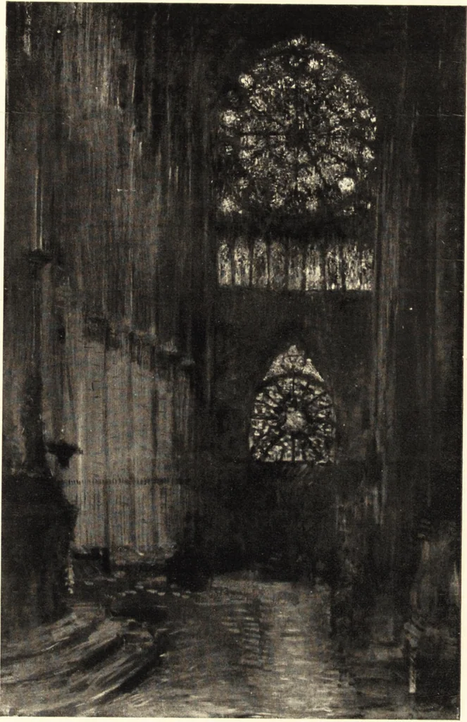 An illustration from Catalogue of an exhibition of paintings and sculpture from the Luxembourg Museum, Paris, of objects of decorative art from Mobilier National, the Gobelins and the Sèvres manufactories, of paintings, sculpture, and prints by contributing French and Belgian artists : forming the art collection exhibited by the French government at the Panama-Pacific Exposition, 1915, 1918, leaf 99