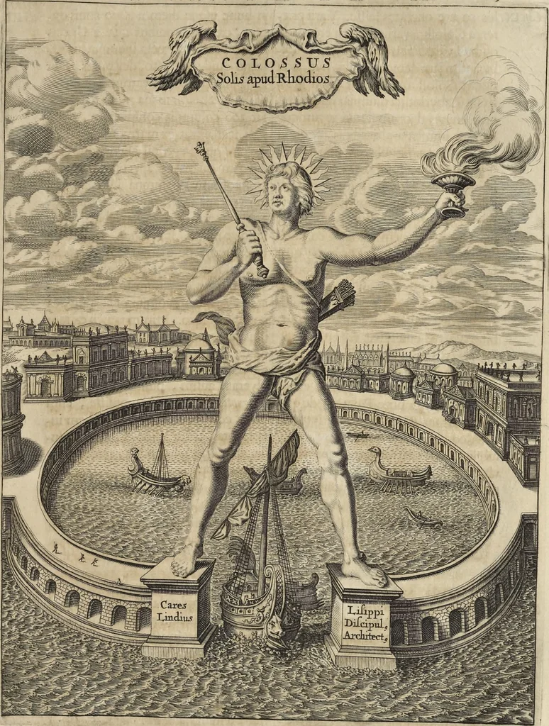 An illustration from Athanasii Kircheri e Soc. Jesu Turris Babel, sive, Archontologia qua primo priscorum post diluvium hominum vita, mores rerumque gestarum magnitudo, secundo Turris fabrica civitatumque extructio, confusio linguarum, & inde gentium transmigrationis, cum principalium inde enatorum idiomatum historiia, multiplici eruditione describunter & explicantur, 1679, leaf 138