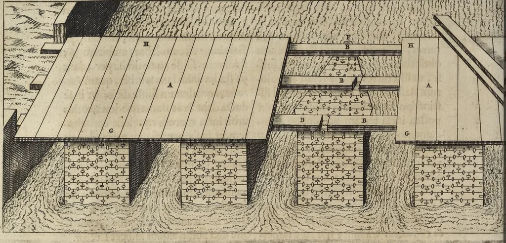 An illustration from Athanasii Kircheri e Soc. Jesu Turris Babel, sive, Archontologia qua primo priscorum post diluvium hominum vita, mores rerumque gestarum magnitudo, secundo Turris fabrica civitatumque extructio, confusio linguarum, & inde gentium transmigrationis, cum principalium inde enatorum idiomatum historiia, multiplici eruditione describunter & explicantur, 1679, leaf 93
