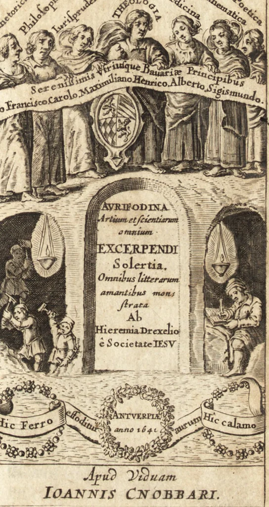 An illustration from Aurifodina artium et scientiarum omnium : excerpendi solertia, omnibus litterarum amantibus monstrata, 1641, leaf 8