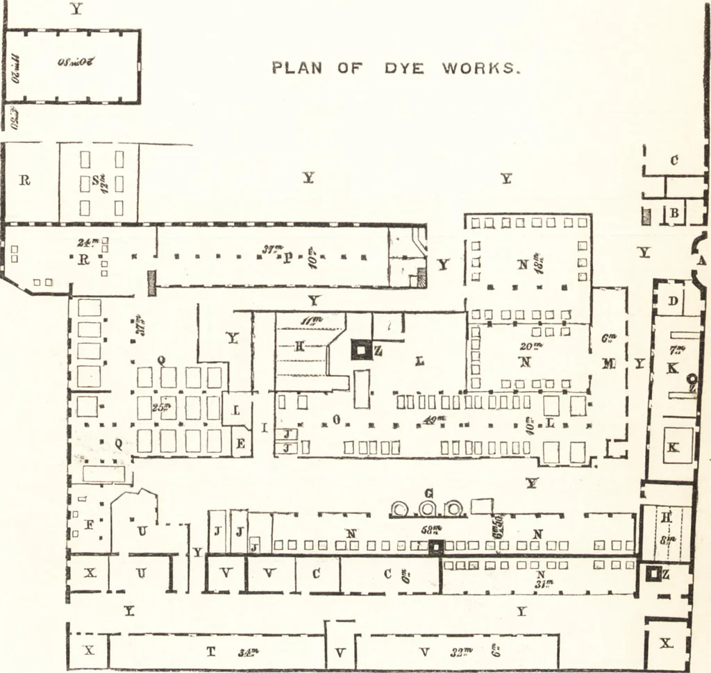 An illustration from A practical handbook of dyeing and calico-printing. With eleven page-plates, forty-seven specimens of dyed and printed fabrics, and thirty-eight woodcuts, 1874, leaf 106