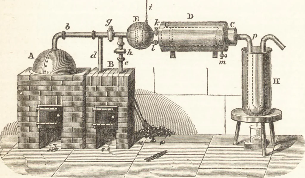An illustration from A practical handbook of dyeing and calico-printing. With eleven page-plates, forty-seven specimens of dyed and printed fabrics, and thirty-eight woodcuts, 1874, leaf 291