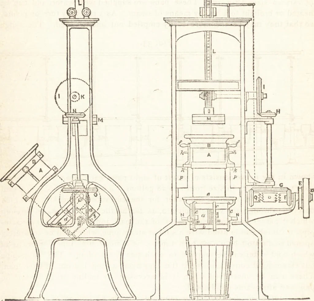 An illustration from A practical handbook of dyeing and calico-printing. With eleven page-plates, forty-seven specimens of dyed and printed fabrics, and thirty-eight woodcuts, 1874, leaf 591