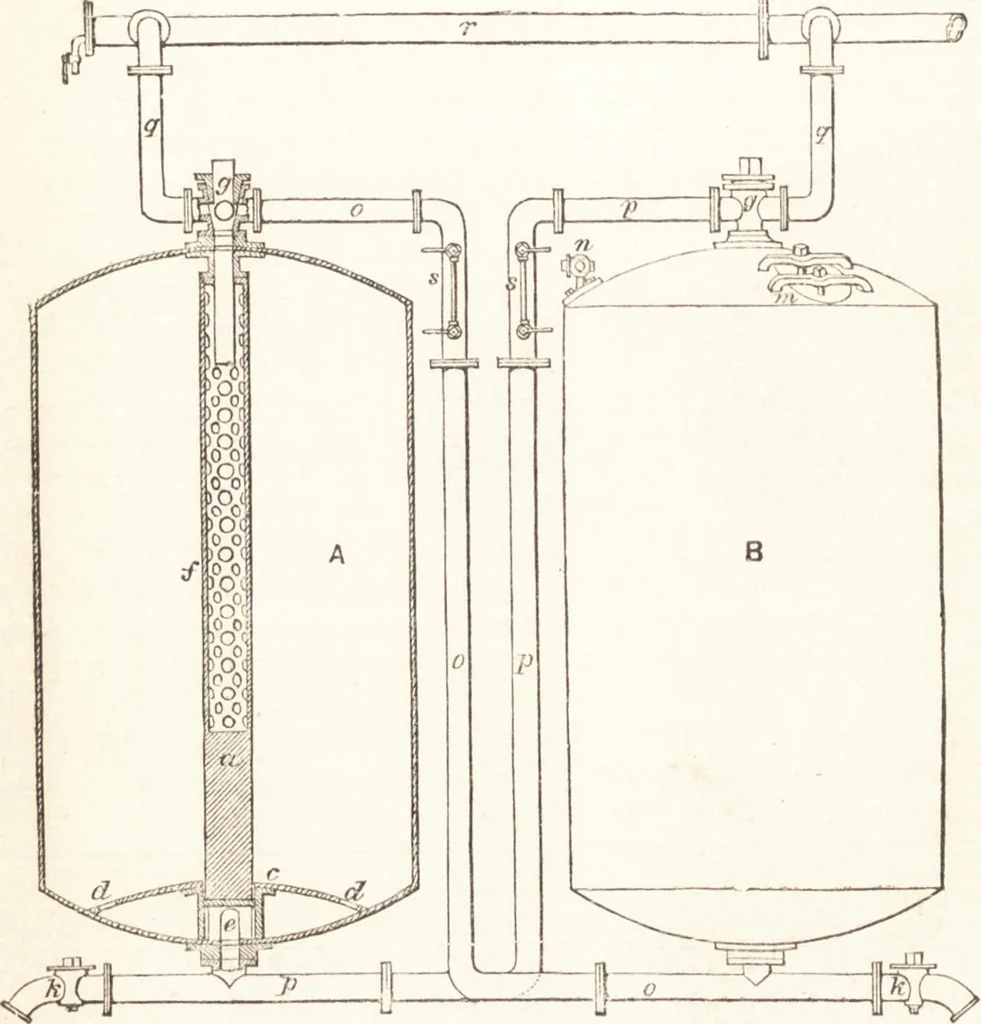 An illustration from A practical handbook of dyeing and calico-printing. With eleven page-plates, forty-seven specimens of dyed and printed fabrics, and thirty-eight woodcuts, 1874, leaf 63