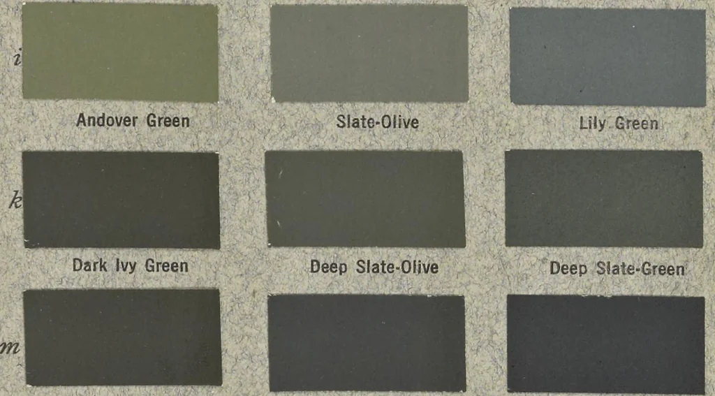 An illustration from Color standards and color nomenclature, 1912, leaf 150