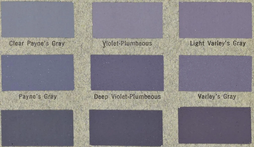 An illustration from Color standards and color nomenclature, 1912, leaf 154