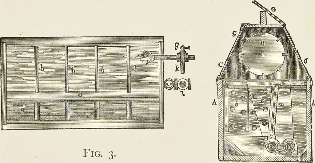 An illustration from Dyeing and calico printing : including an account of the most recent improvements in the manufacture and use of aniline colours : illustrated with wood engravings and numerous specimens of printed and dyed fabrics, 1876, leaf 117