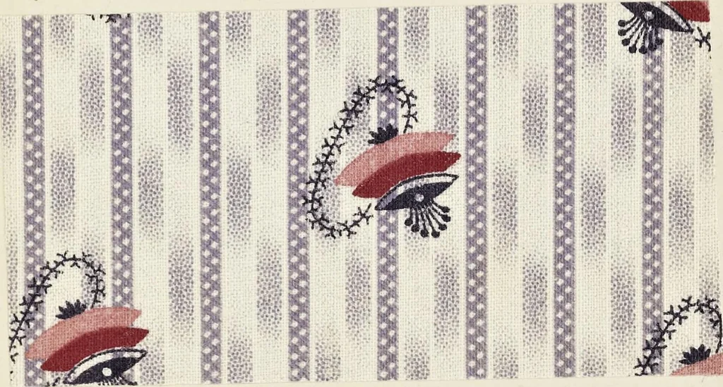 An illustration from Dyeing and calico printing : including an account of the most recent improvements in the manufacture and use of aniline colours : illustrated with wood engravings and numerous specimens of printed and dyed fabrics, 1876, leaf 120