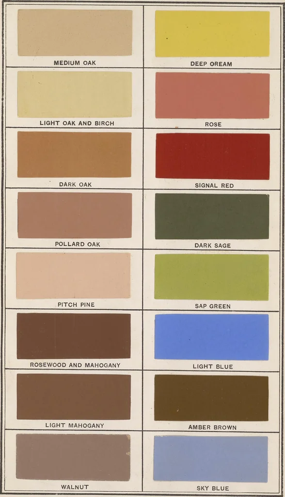 An illustration from Paint & colour mixing : a practical handbook for painters, decorators and all who have to mix coulours, containing 72 samples of paint of various colours, including the principal graining grounds, and upwards of 400 different colour mixtures, with hints on colour and paint mixing generally, testing colours, recipes for special paints, etc., etc., 1902, leaf 21